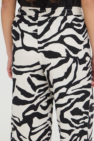 ICHI Loose fit Trousers 'LINNO' in Beige