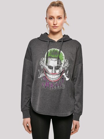 F4NT4STIC Sweatshirt 'Suicide Squad Joker Coloured Smile' in Grey: front
