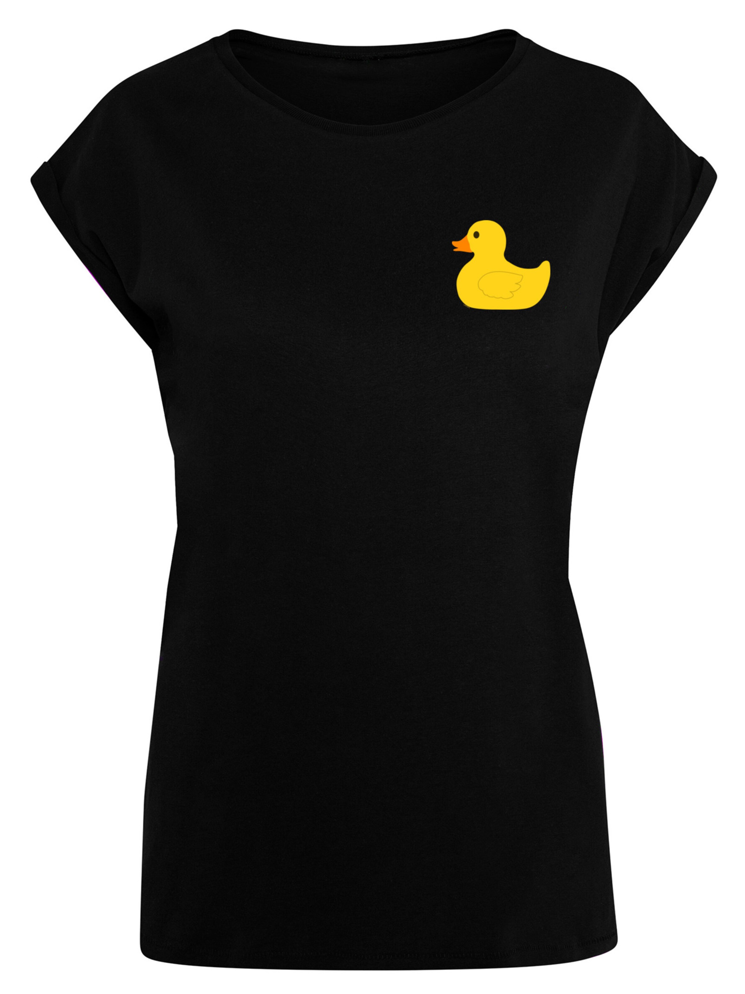 F4NT4STIC Shirt 'Yellow Rubber Duck' in Black: front