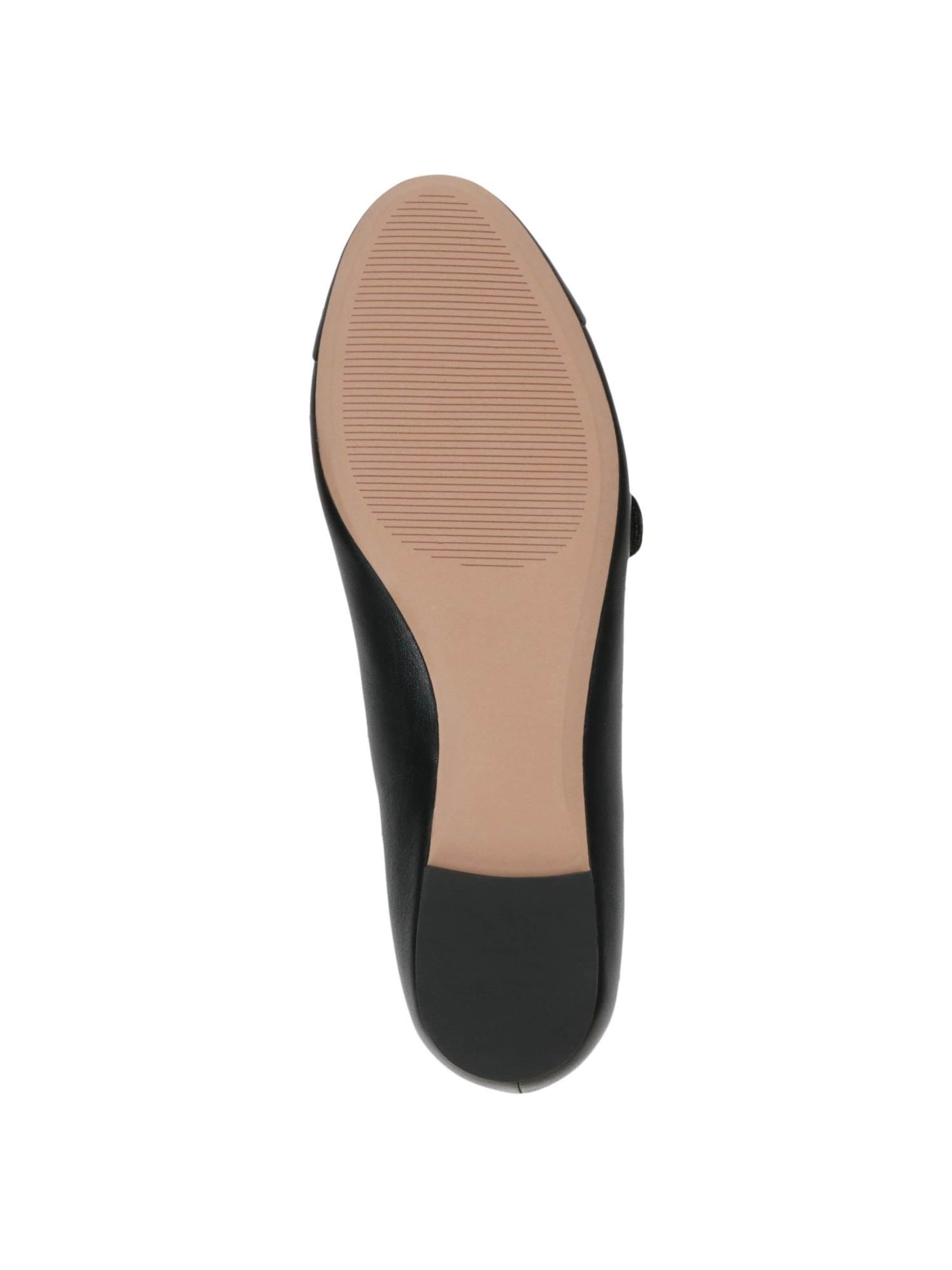 CAPRICE Ballet Flats with Strap in Black