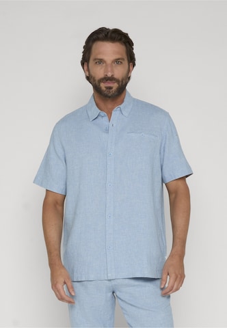 INDICODE JEANS Regular fit Button Up Shirt 'Trope' in Blue: front