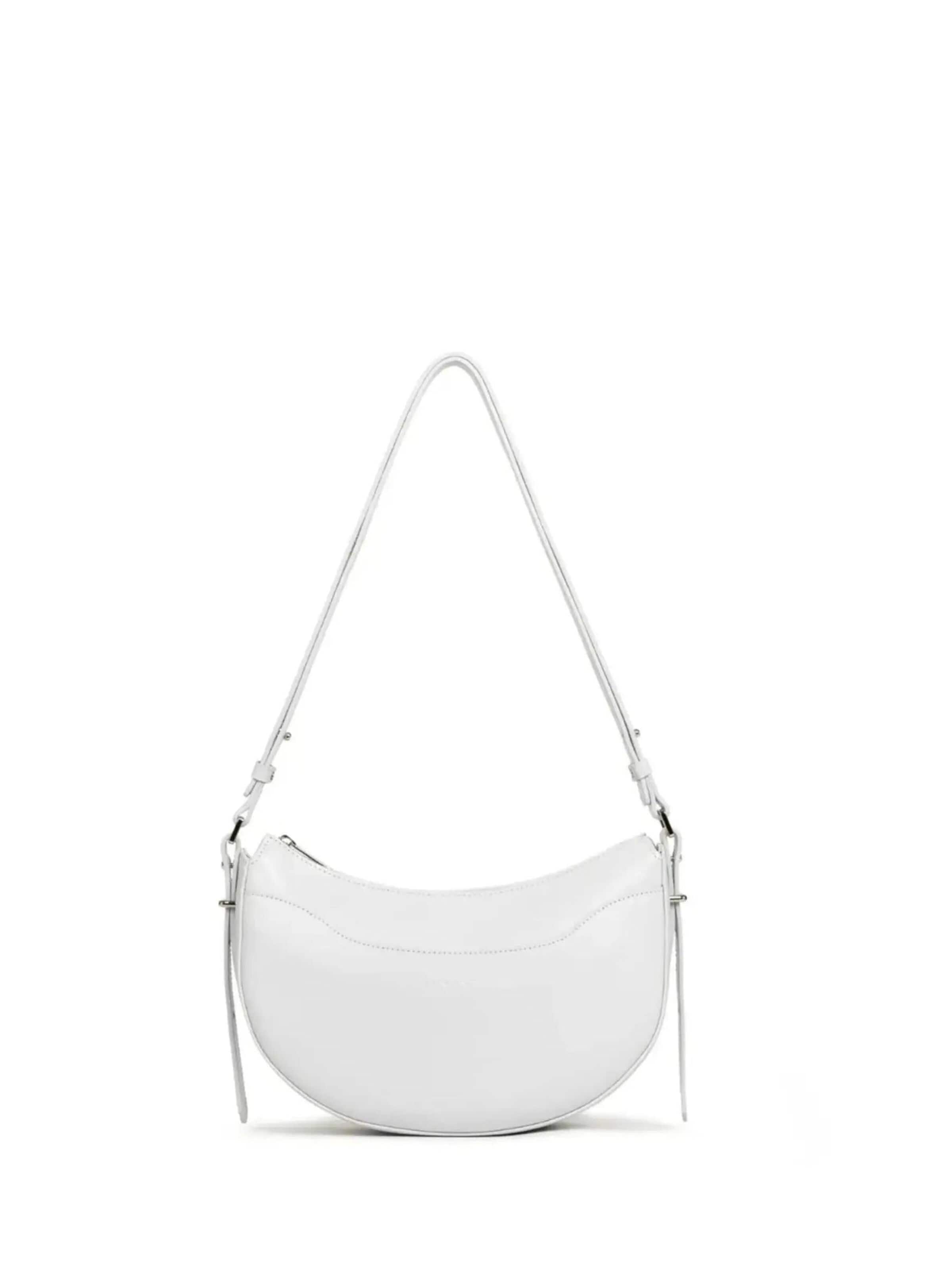 LANCASTER Paris - Bolso de hombro 'Sac demi lune Zippé Suave Ace Lancaster Gris Clair' en gris