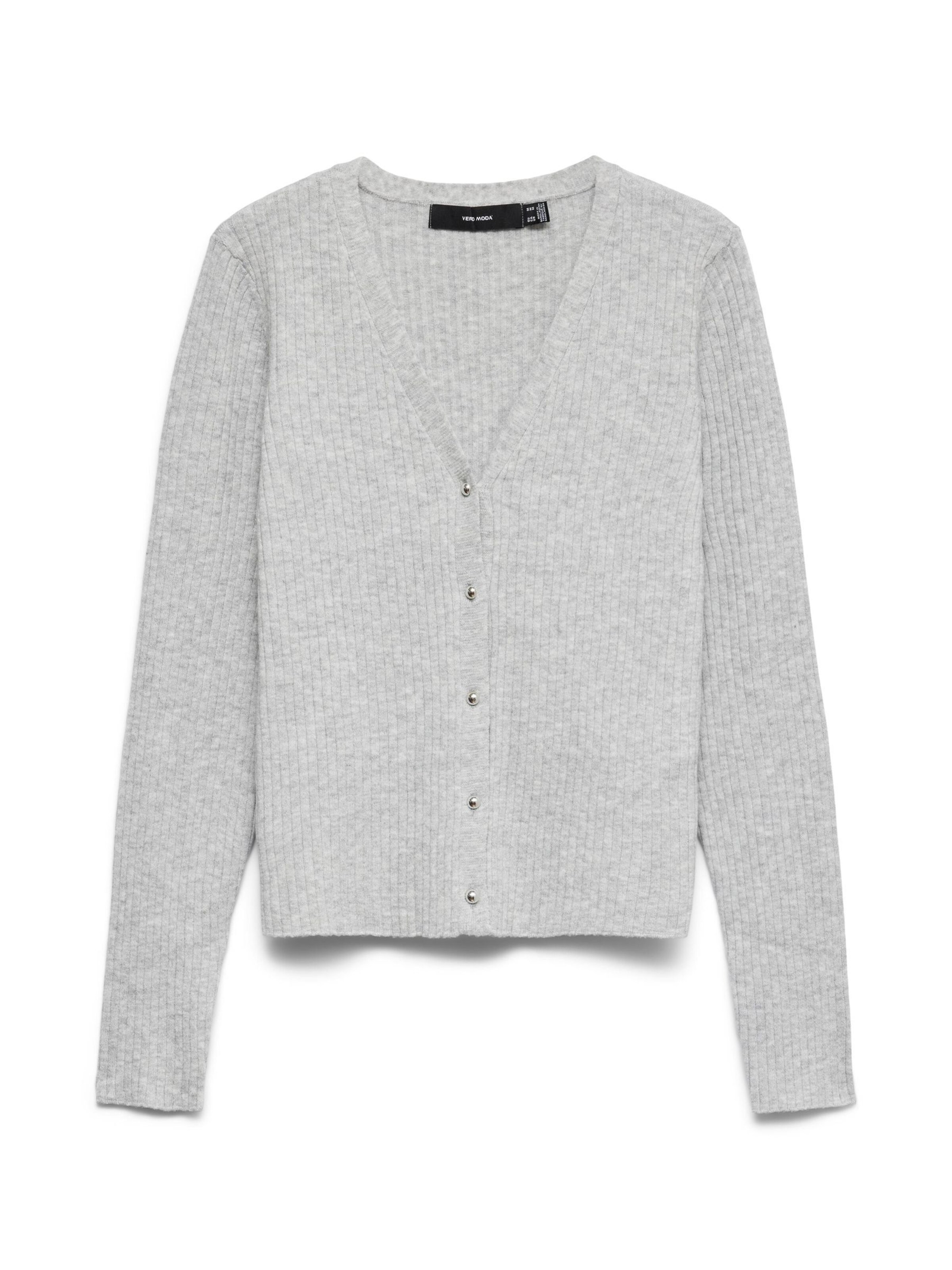 VERO MODA Strickjacke 'VMFoolive' in Grau: Vorderseite
