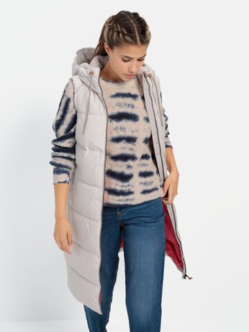 CAMEL ACTIVE Lange Pufferweste mit Kapuze in Beige