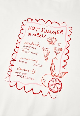 OH APRIL Sweatshirt 'Hot Summer Menu' in Weiß