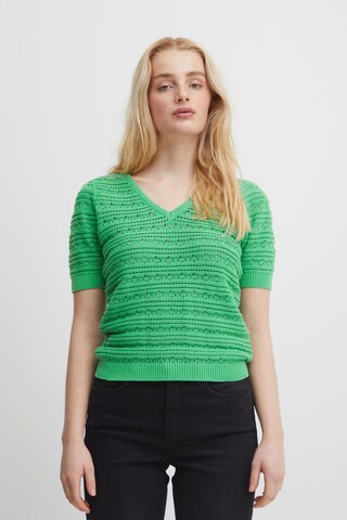 Pull-over 'MARION' ICHI en vert : devant