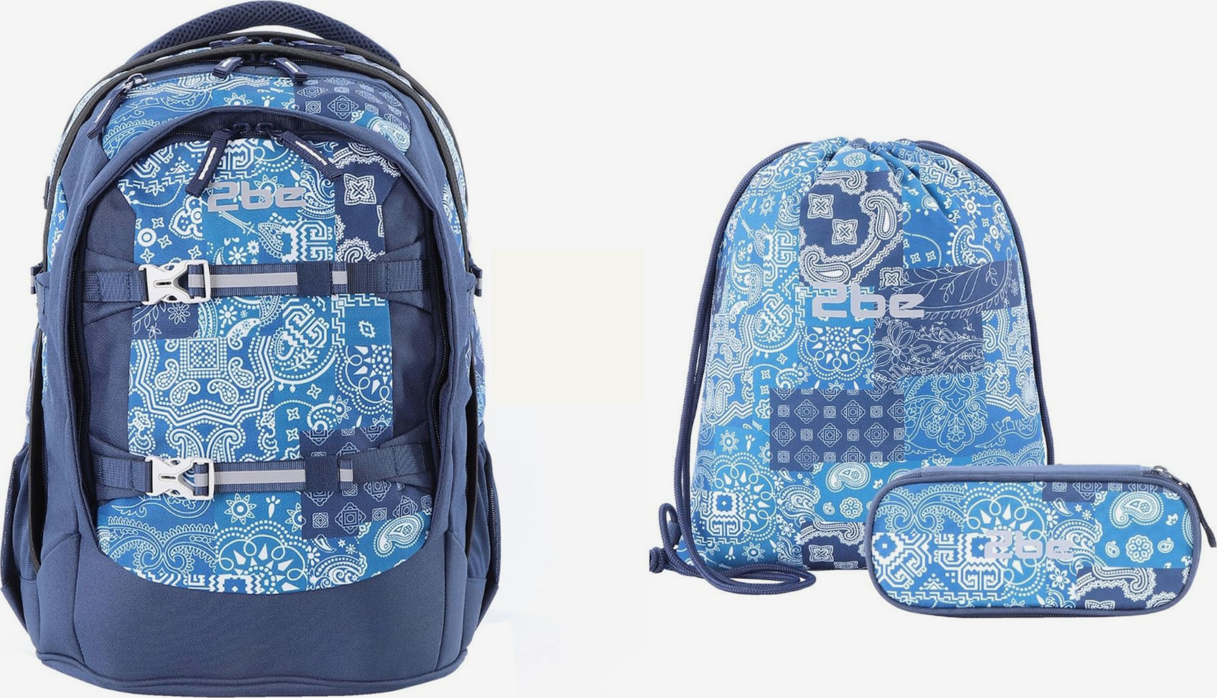2be Schulrucksack-Set 'Royal' in Blau | ABOUT YOU
