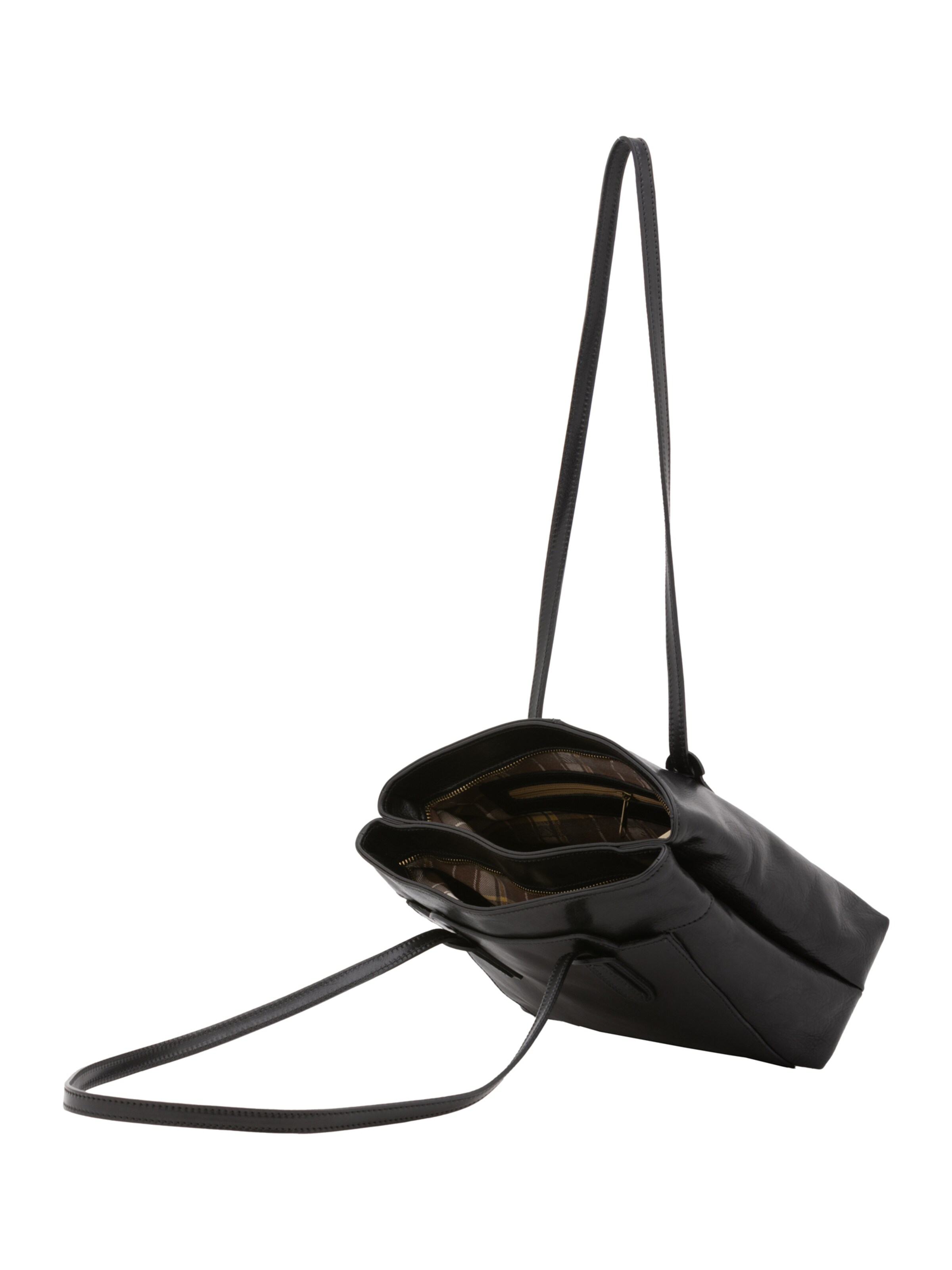 Borsa a spalla 'Borsa a Spalla Donna Vera Pelle Vacchetta - Chiusura Zip' di I Fratelli in nero