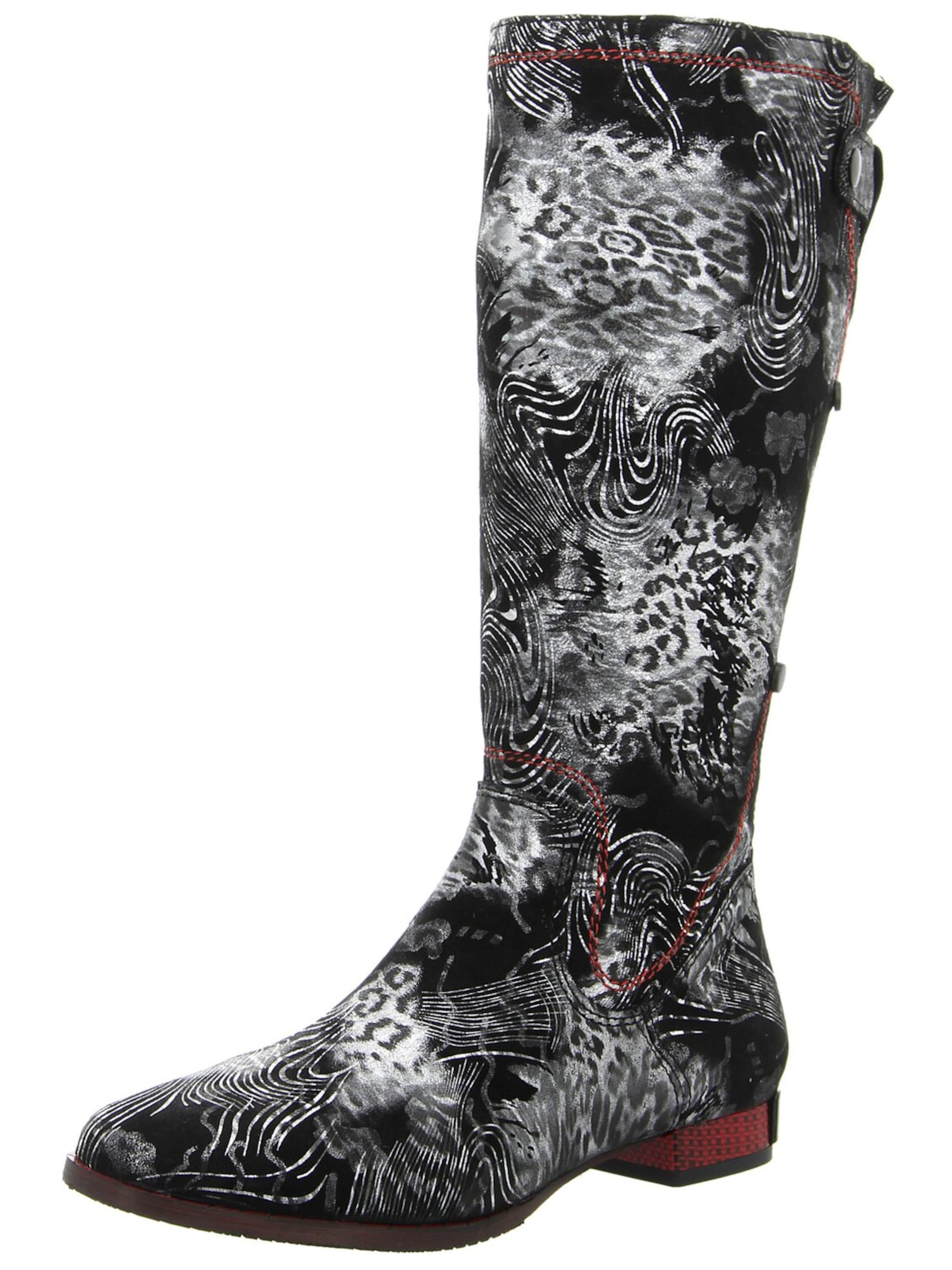 Simen Boots 'Damen Stiefel 7954A SCHWARZ SILBERN Rauleder in schwarz' in Black: front