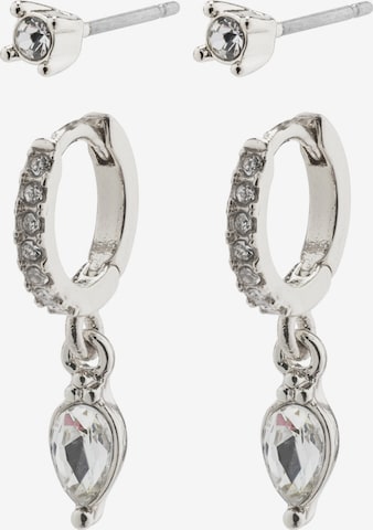 Cercei 'ELZA' de la Pilgrim pe argintiu: față