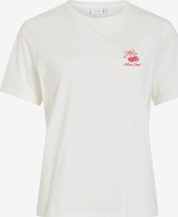VILA - Camiseta 'VISybilla Bisou' en blanco: frente