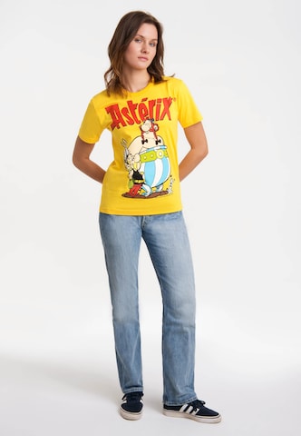 LOGOSHIRT T-Shirt 'Asterix der Gallier - Asterix & Obelix' in Gelb