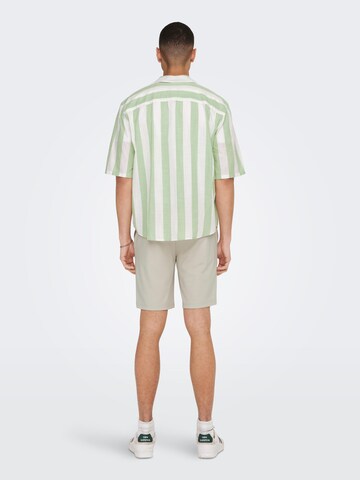 Only & Sons Comfort fit Overhemd 'Tes' in Groen