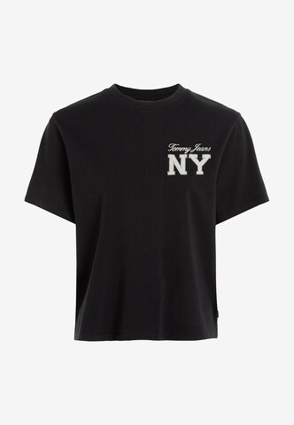 Tommy Jeans Shirt 'Essential' in Zwart: voorkant