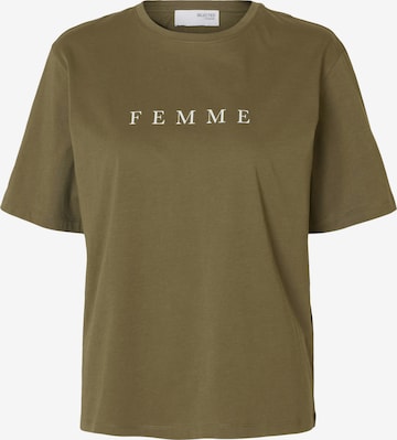 SELECTED - Camiseta 'VILJA' en verde: frente