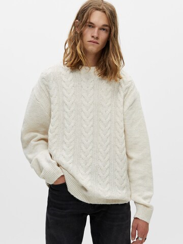 Pull&Bear Sweter w kolorze beżowy: przód