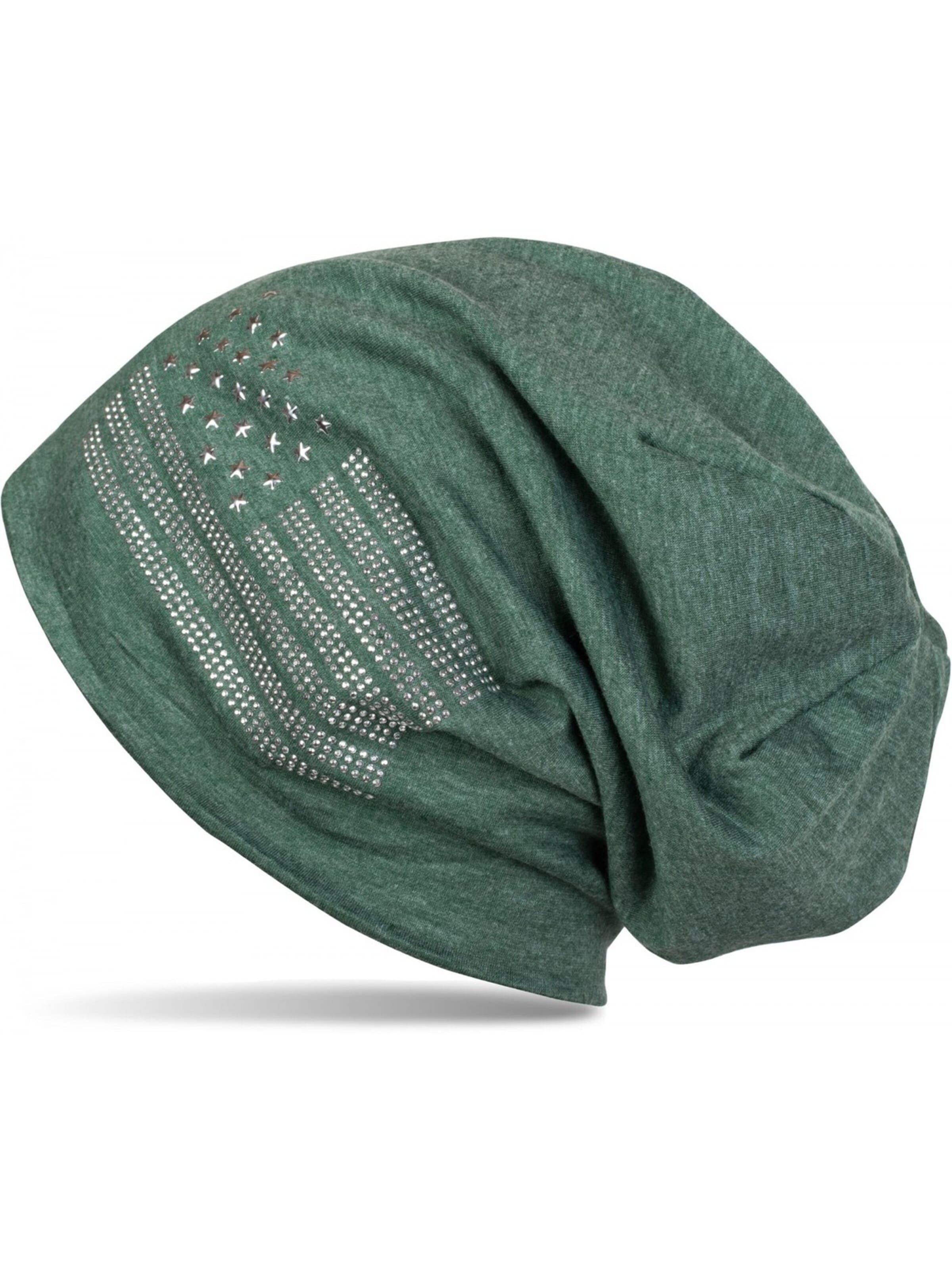 styleBREAKER Beanie 'Beanie mit USA Flagge aus Strass' in 54-64 in mottled green, Item view