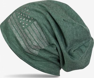 styleBREAKER Mütze 'Beanie mit USA Flagge aus Strass' in 54-64 in grünmeliert, Produktansicht