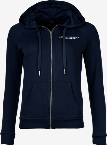 ARMANI EXCHANGE Zip-Up Hoodie in Blue: front