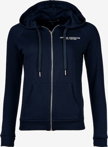 ARMANI EXCHANGE Zip-Up Hoodie in Blue: front