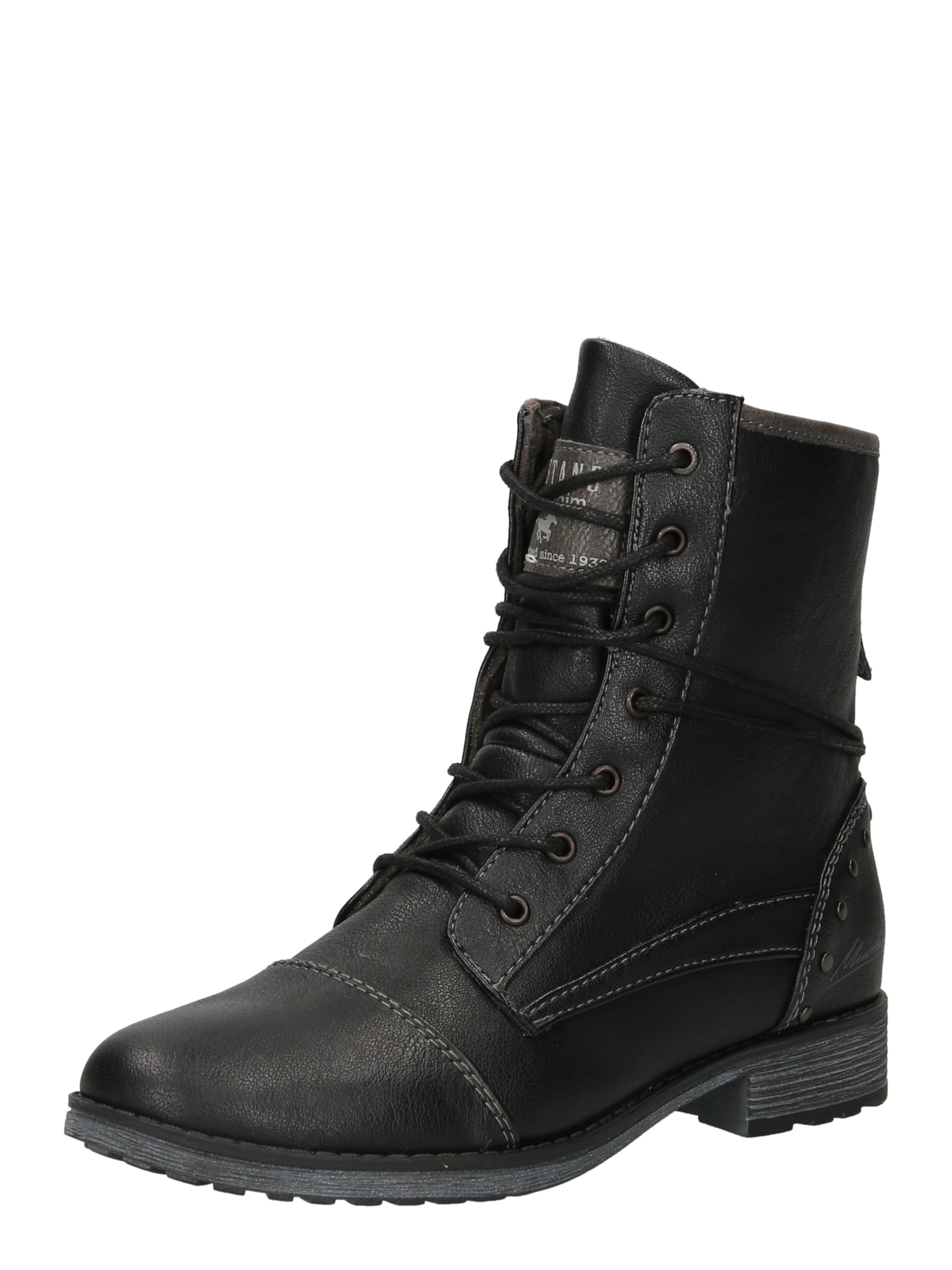 MUSTANG Lace-up bootie in Black: front
