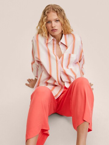 MANGO Wide Leg Plissert bukse 'LIFE' i oransje