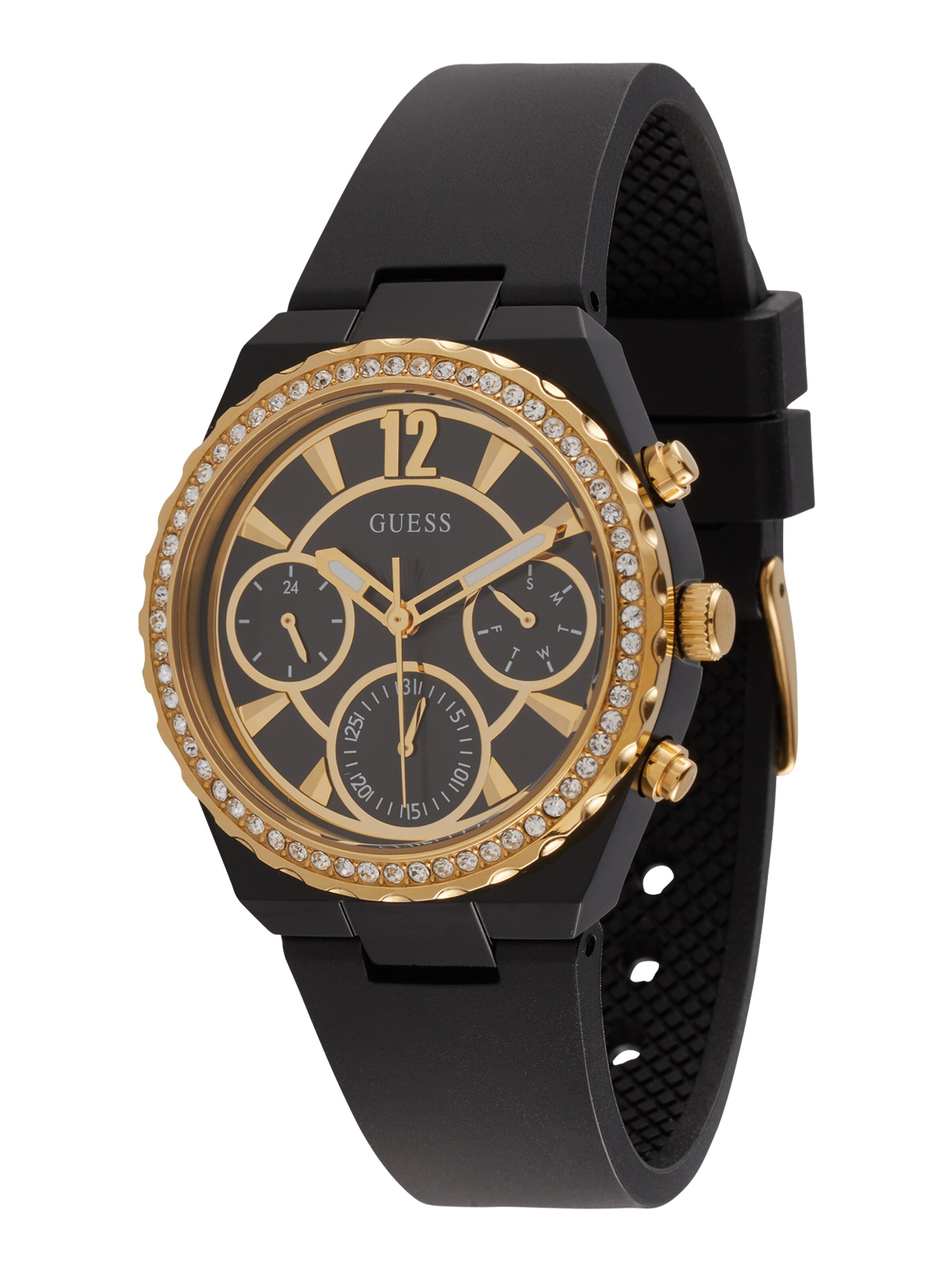 GUESS Analoginen kello värissä musta: etupuoli