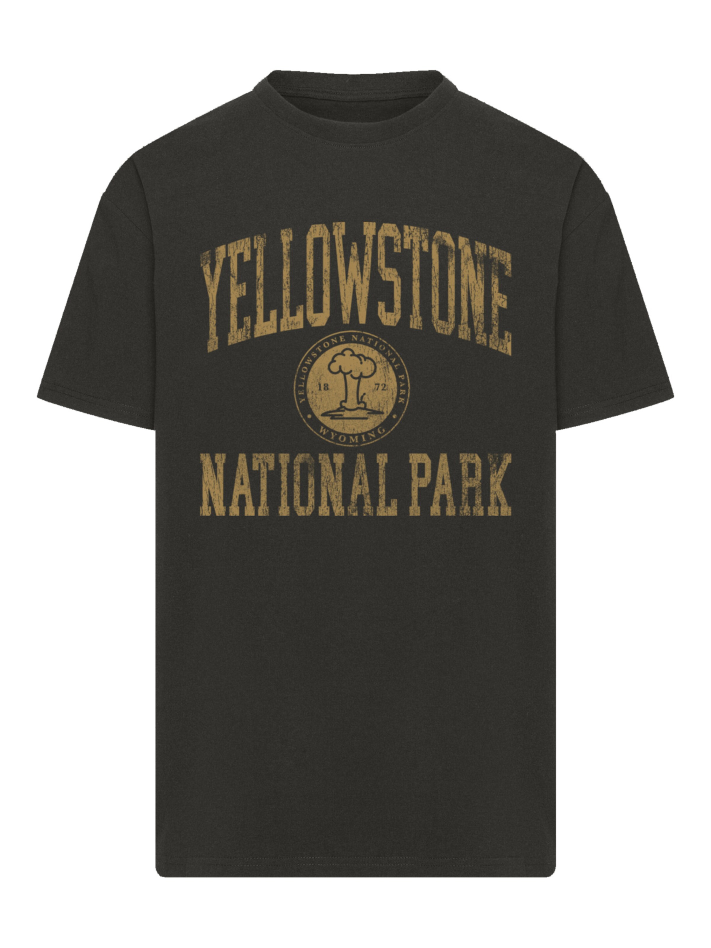 F4NT4STIC Shirt 'US National Parks Yellowstone Wyoming' in Black: front