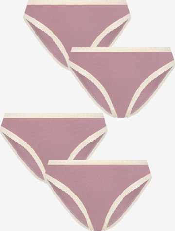 Albero Natur Panty 'Bio-Baumwoll-Slip mit Spitze – 4er Pack' in Purple: front