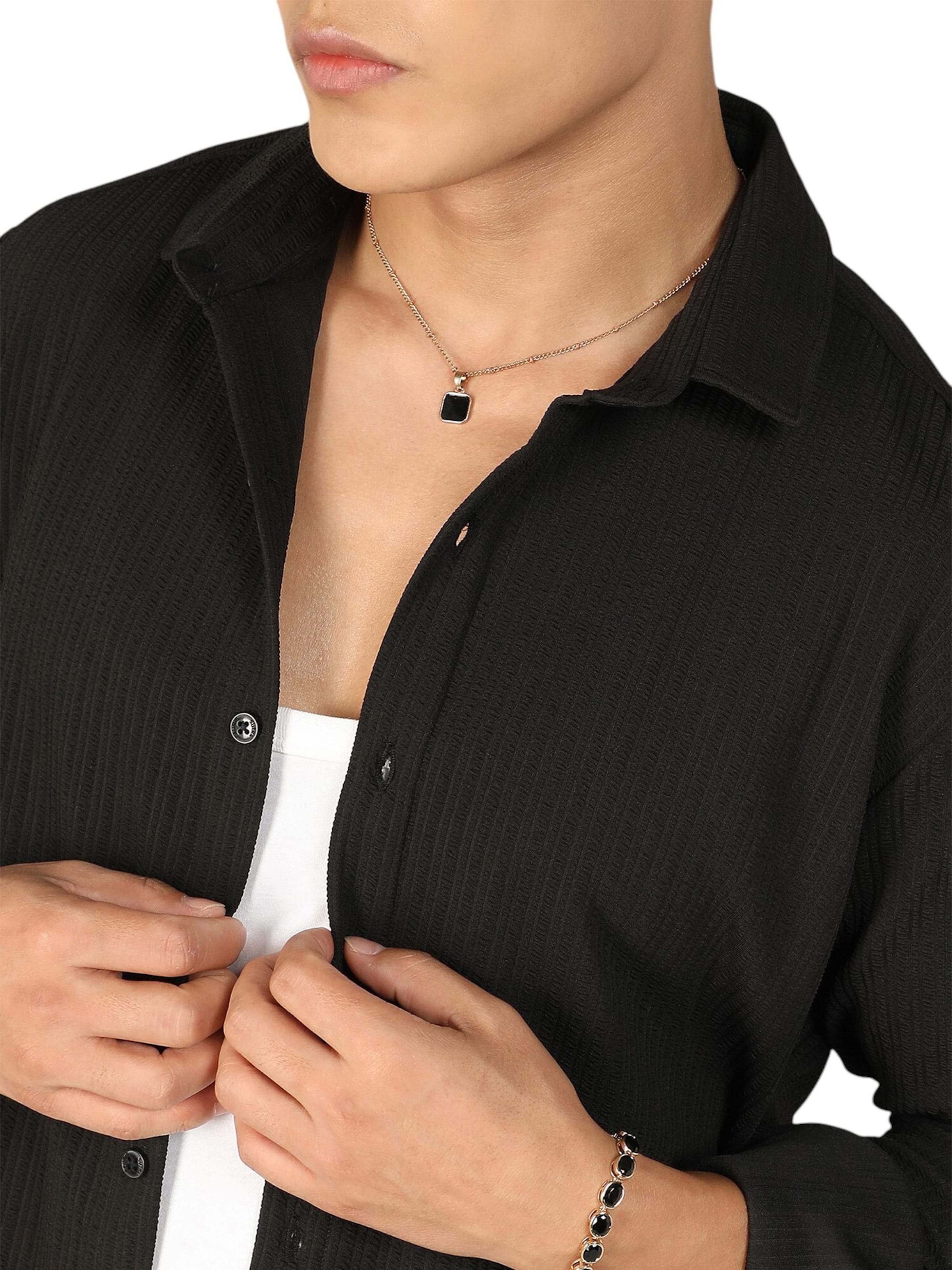 Regular fit Camicia 'Tajuana' di Campus Sutra in nero