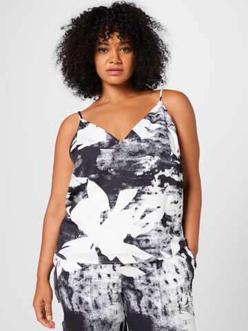 Top de la Calvin Klein Curve pe negru: față