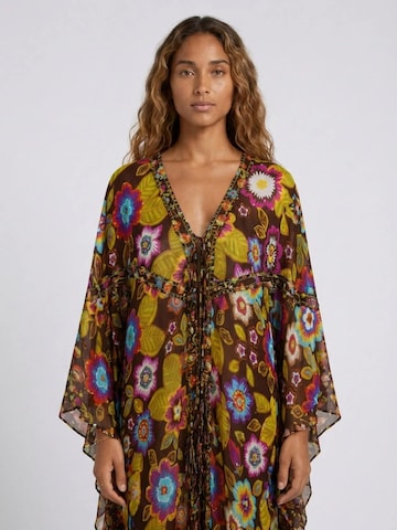 Miss June - Vestido 'Caftan Long Delilah' em castanho: frente