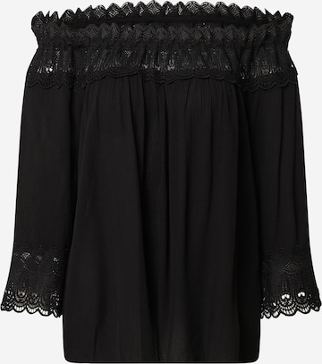 Cream Blouse 'Bea' in Black: front