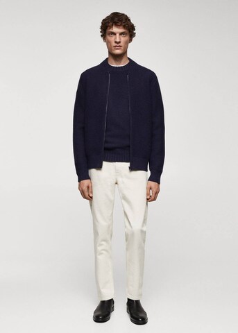 MANGO MAN Knit Cardigan 'Lotoc' in Blue