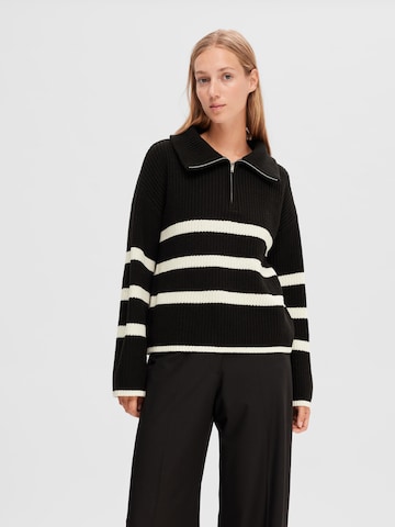 Pull-over 'Bloomie' SELECTED FEMME en noir : devant