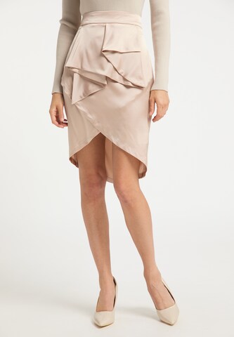 faina Rok in Beige: voorkant