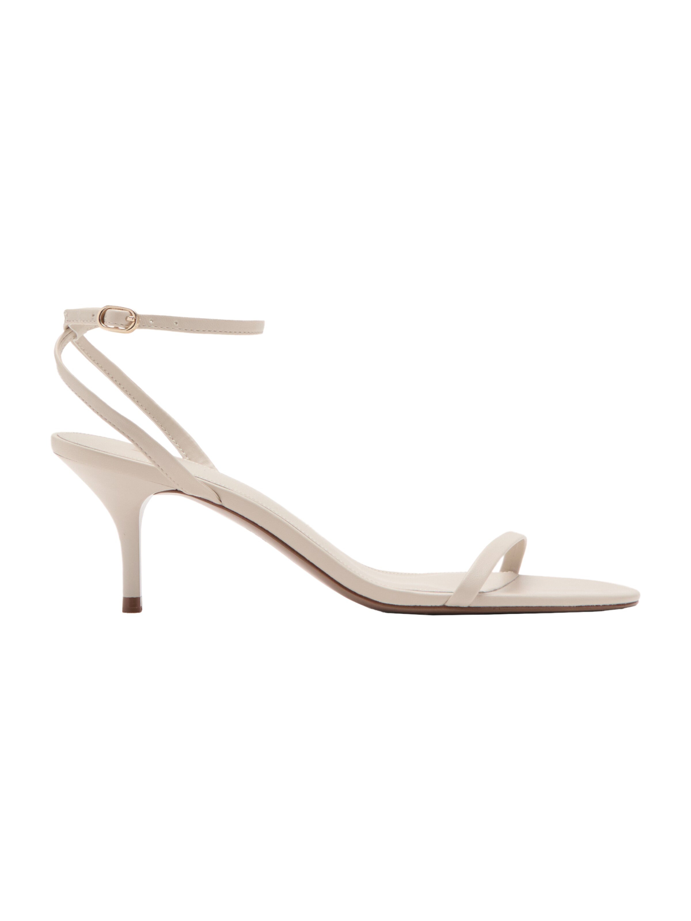 MANGO - Sandalias con hebilla 'PIA' en beige: frente