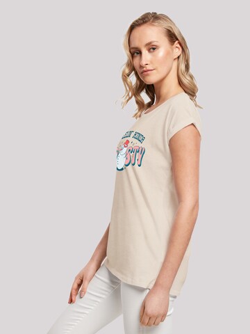 T-shirt 'Feelin Kinda Frosty Snowman' F4NT4STIC en beige