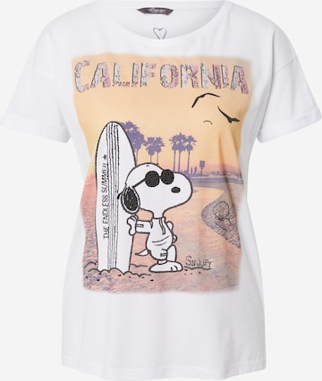 Tricou 'Snoopy California' de la PRINCESS GOES HOLLYWOOD pe alb: față