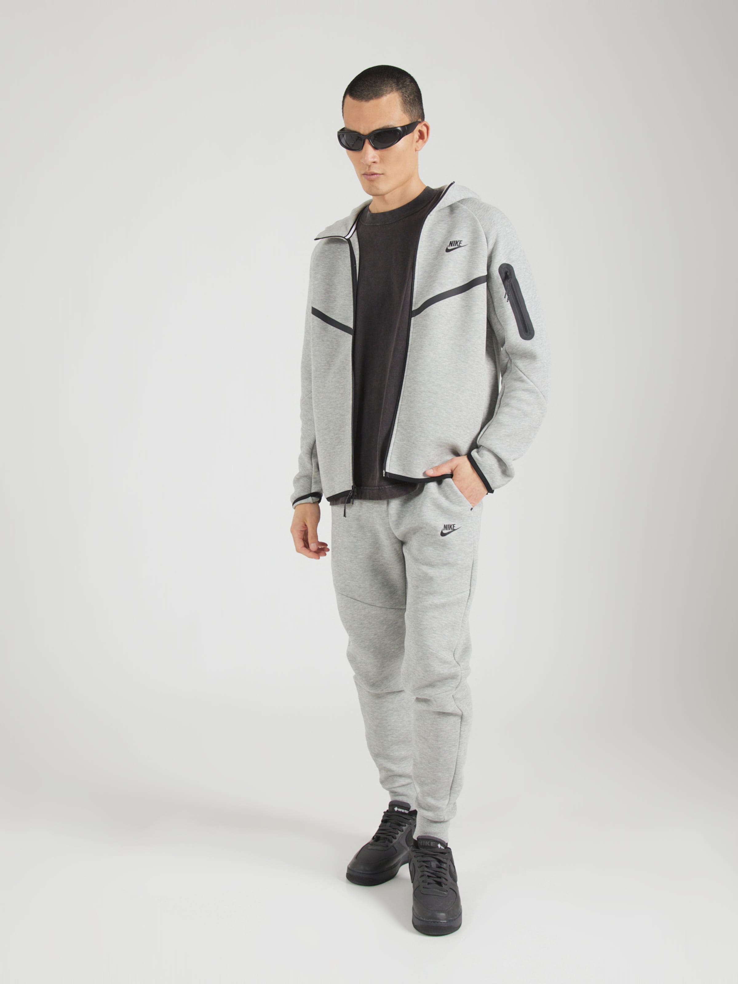 gray nike tech tracksuit