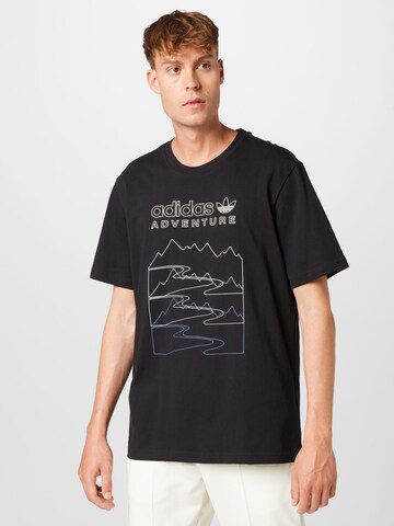 ADIDAS ORIGINALS - Camiseta 'Adventure Mountain Front' en negro: frente