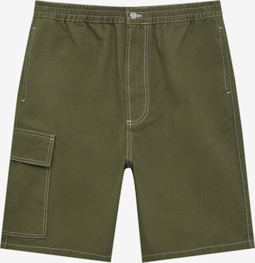 Regular Pantalon cargo Pull&Bear en vert : devant