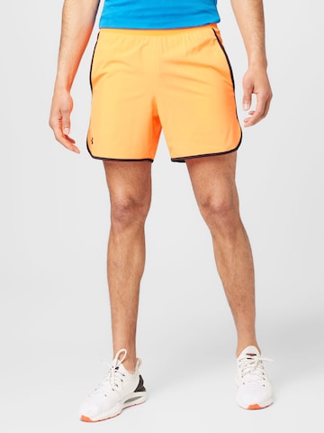 UNDER ARMOUR Regularen Športne hlače | oranžna barva: sprednja stran