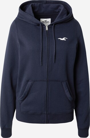 HOLLISTER Zip-Up Hoodie in Blue: front