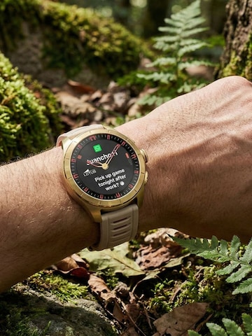 Montre digitale Lotus en beige : devant