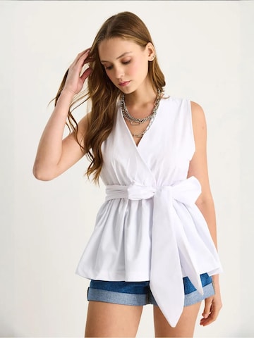 Bianco Lucci Bluse in Weiß: Vorderseite