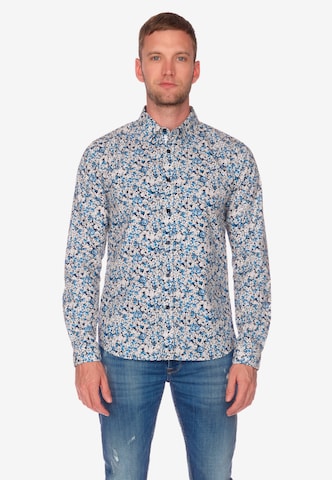 Le Temps Des Cerises Regular fit Button Up Shirt 'ARIAS' in Blue: front