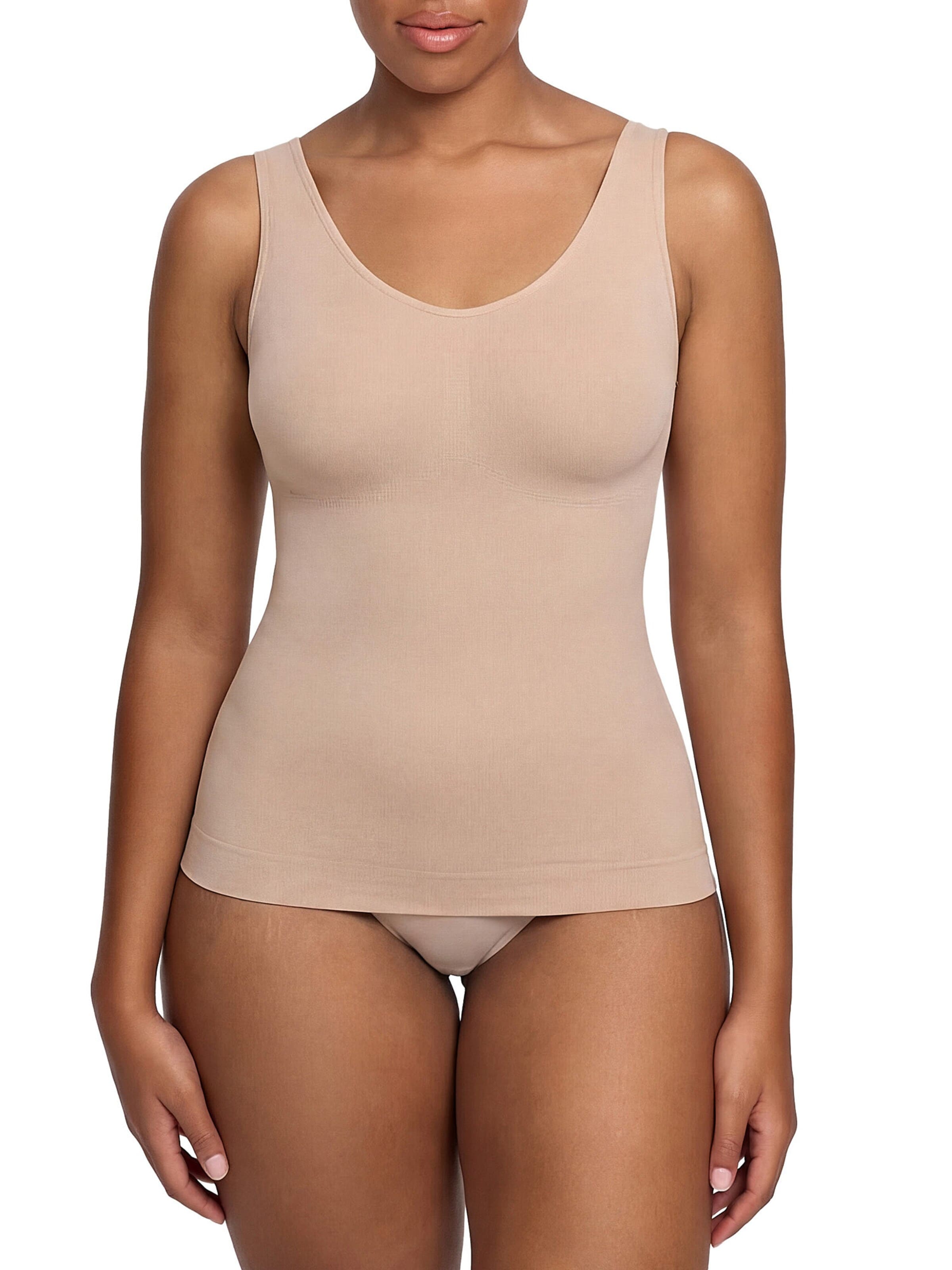 cfab (formerly creamy fabrics) Shapingtopp 'Figurformendes Shapewear Tanktop' i beige: framsida