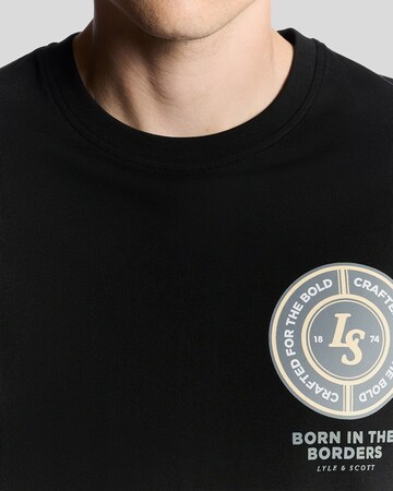 T-Shirt 'Born In The Borders' Lyle & Scott en noir