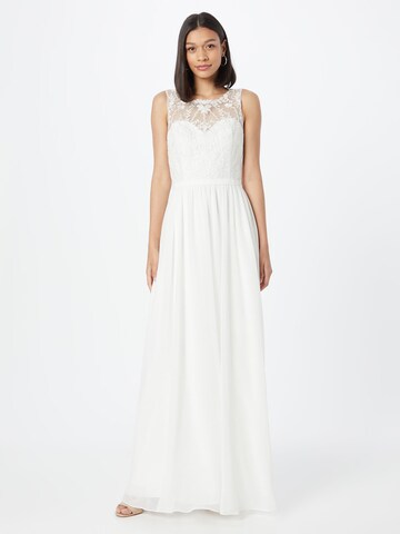 mascara Evening Dress in White: front